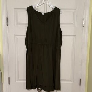 Sleeveless Olive Green Dress